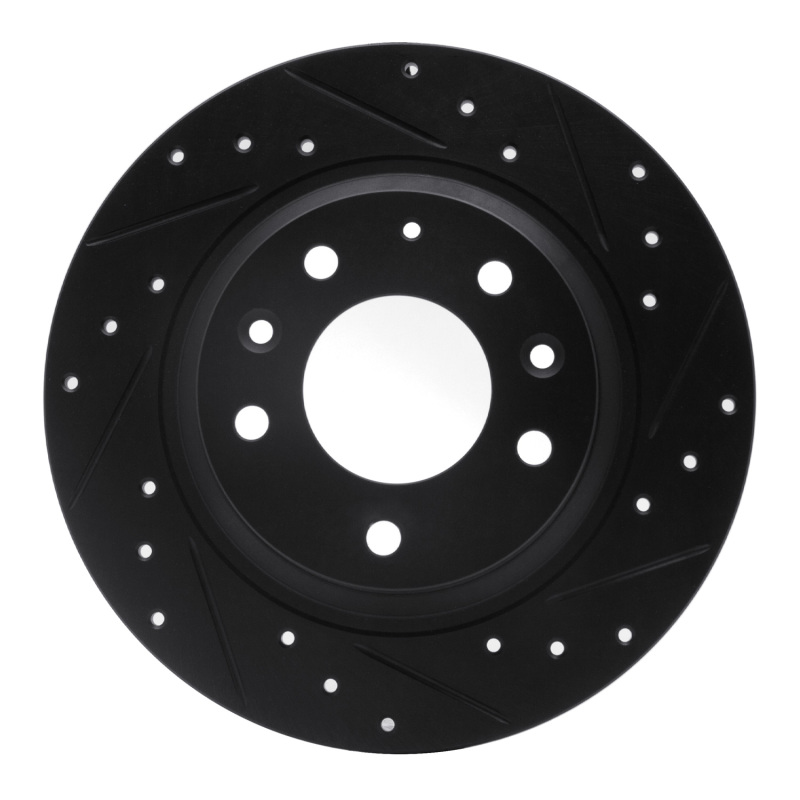 Ford Fusion Brake Rotor (1) - Rear Right - R1 Concepts - Drilled & Slotted - Black - `98-`15
